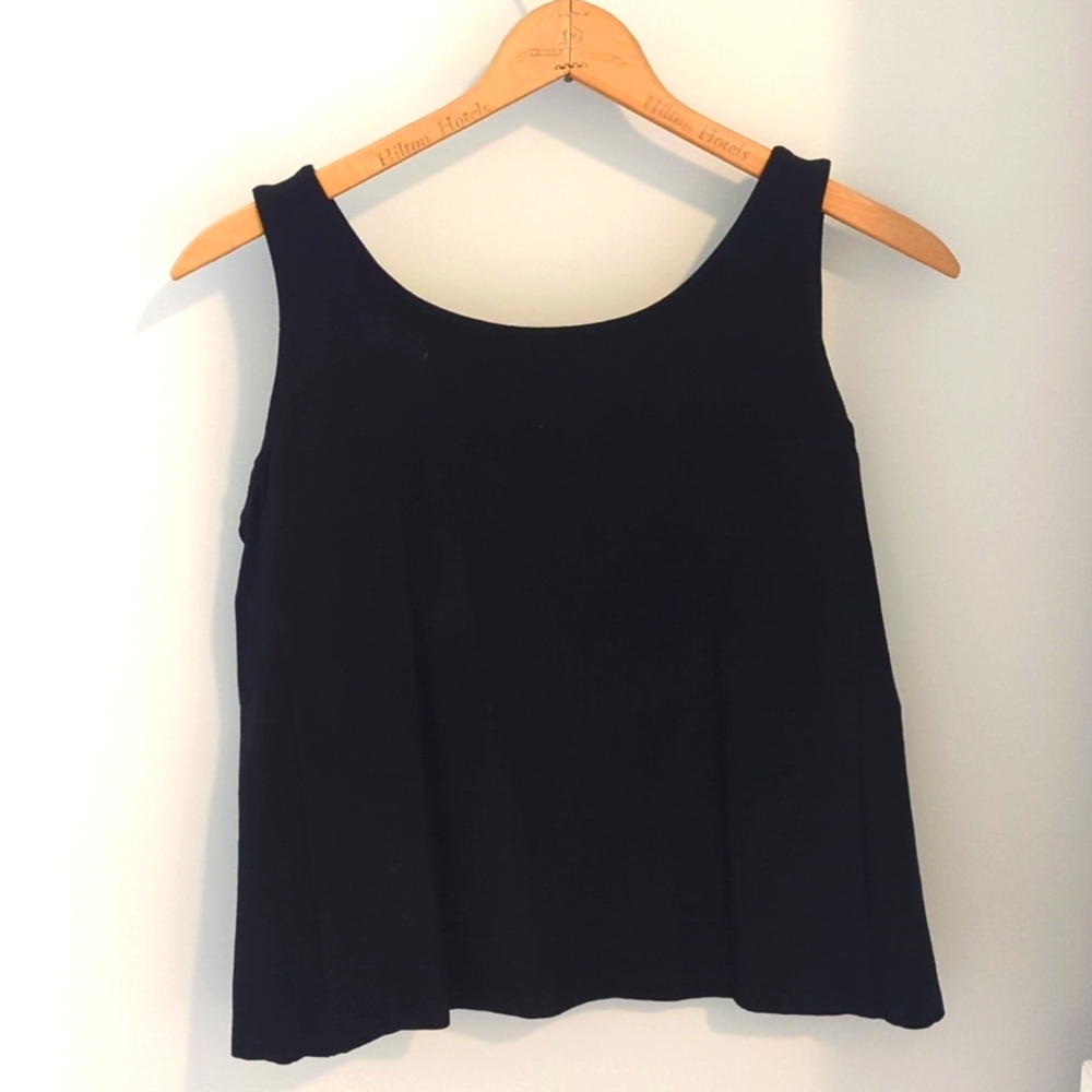 Eileen Fisher black sleeveless top